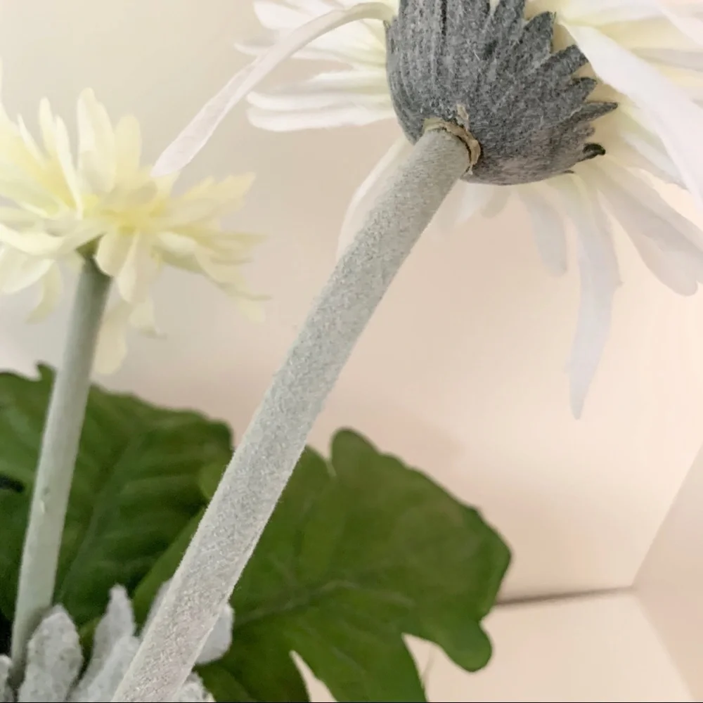 Large faux potted flowers